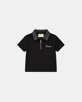 Adam Sport Poloshirt - Schwarz/Schwarz - Jungen
