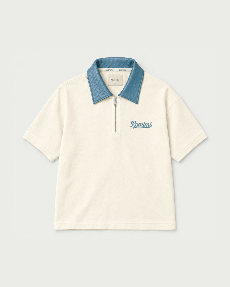 Polo Vatertag Geschenk Creme Blau
