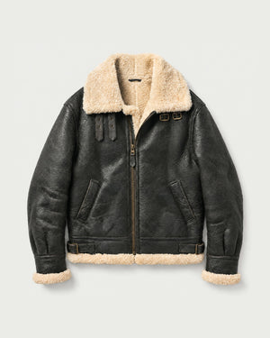 Blouson aviateur en simili cuir - Noir - Adulte