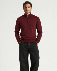 Knit Half-Zip - Burgundy - Adult