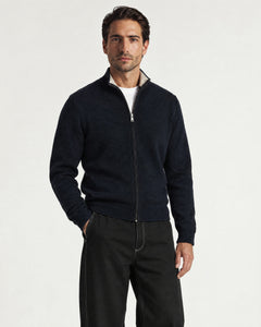 Knit Zip Cardigan - Navy - Adult