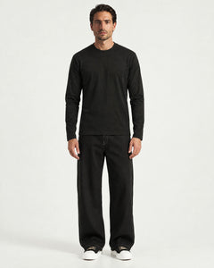 Mercerized Long Sleeve Tee - Black - Adult