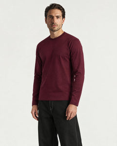 Mercerized Long Sleeve Tee - Burgundy - Adult