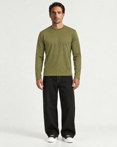 Mercerized Long Sleeve Tee - Olive - Adult