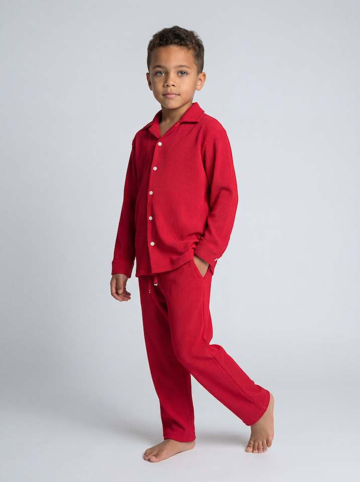 Camisa plisada de Nochebuena para niño