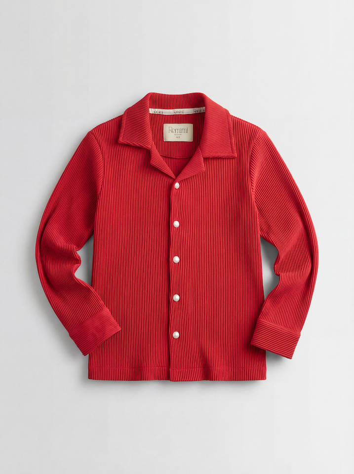 Camisa plisada de Nochebuena para niño