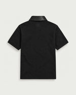 Romimi Adam Braided Collar Polo - Black, back view
