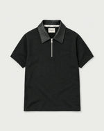 Romimi Adam Braided Collar Polo - Black, front view