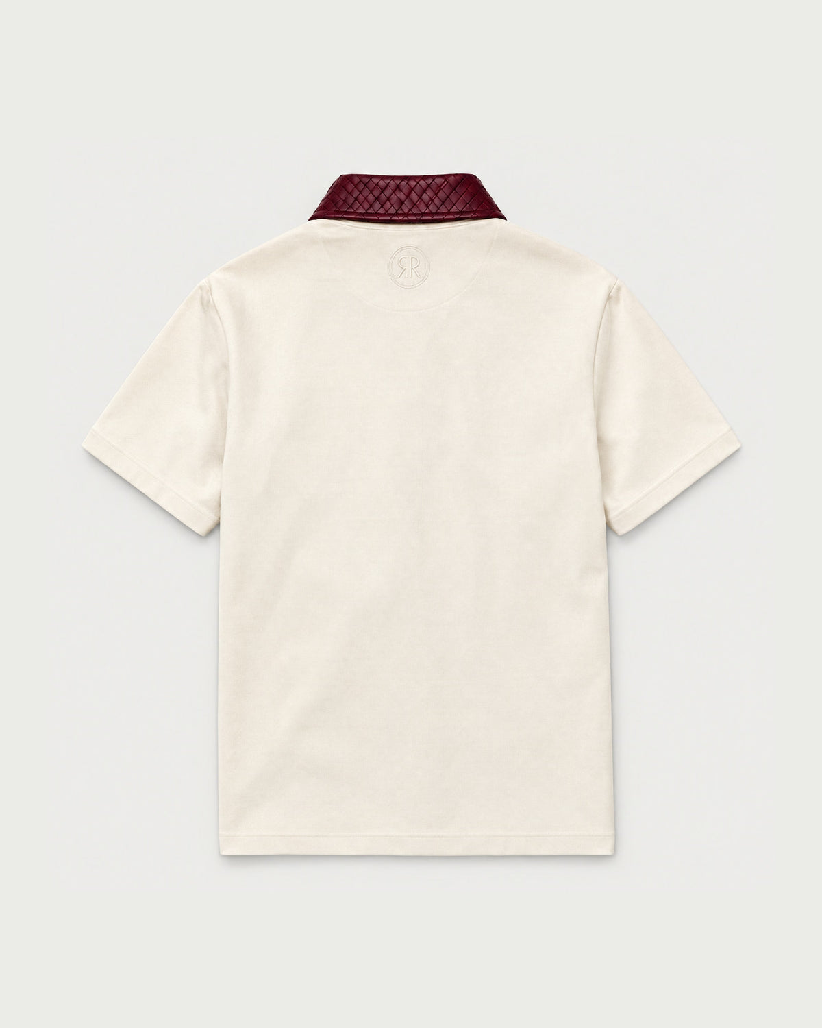 Romimi Adam Braided Collar Polo - Cream & Burgundy, back view