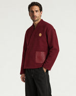 Man wearing the Romimi Atelier Kimono Overshirt, three-quarter view