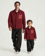 Father and son wearing the Romimi Atelier Overshirt