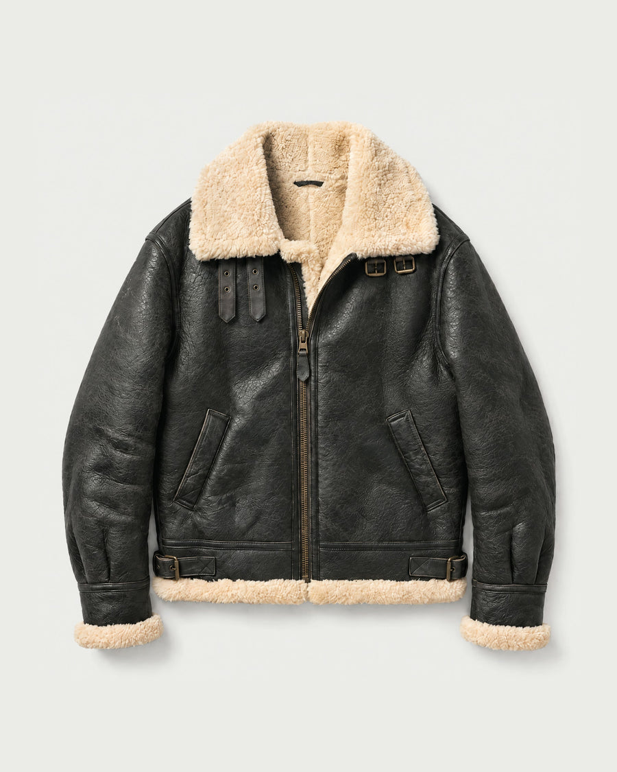 Romimi Aviator Jacket - Black, front view