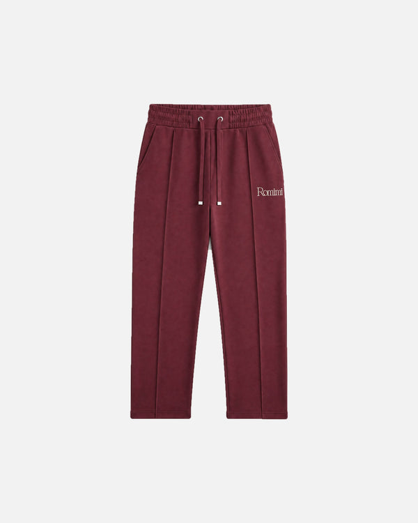 Romimi Bond Signature Jogger in burgundy, kids product shot, front view