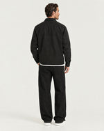 Romimi Brushed Overshirt in Black, back view, worn