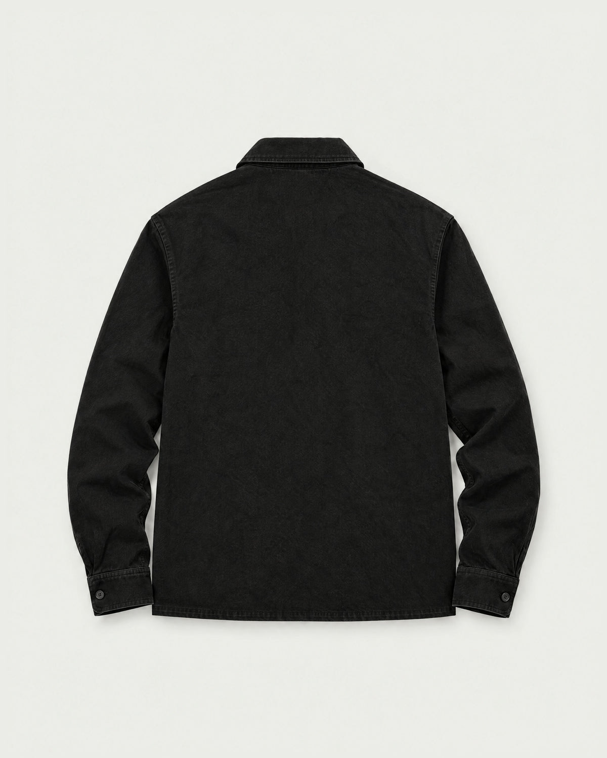 Romimi Brushed Overshirt in Black, back view