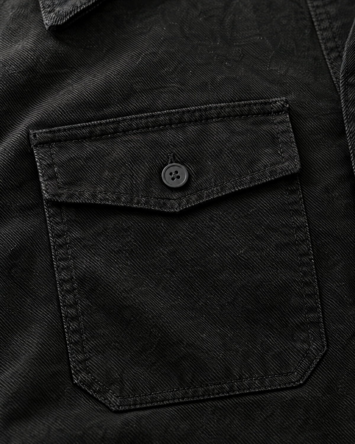Romimi Brushed Overshirt in Black, fabric close-up