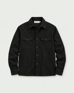 Romimi Brushed Overshirt in Black, front view