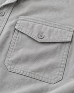 Romimi Brushed Overshirt in Grey, fabric close-up