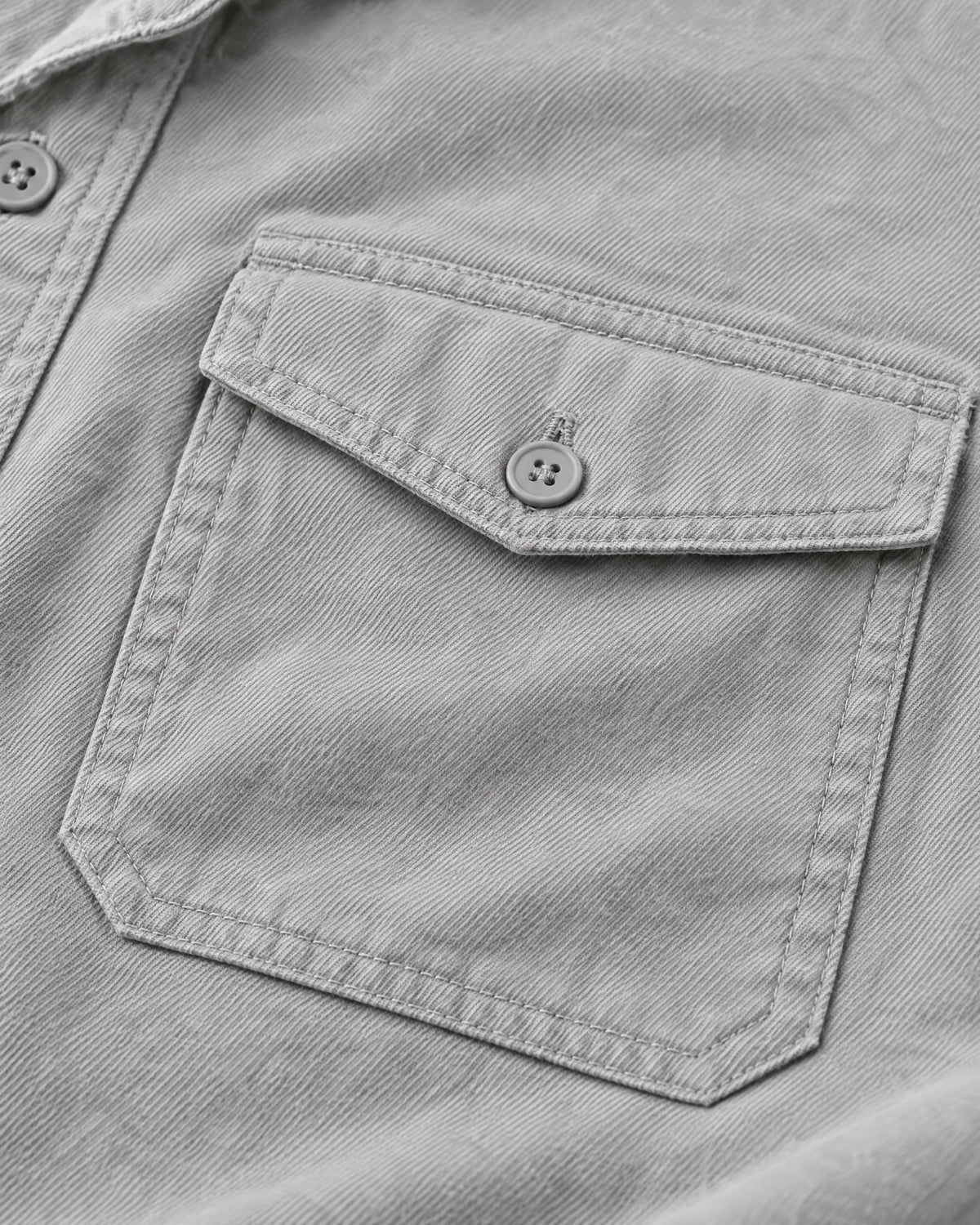 Romimi Brushed Overshirt in Grey, fabric close-up