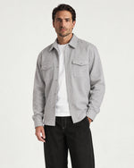 Romimi Brushed Overshirt in Grey, worn