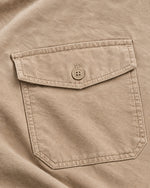Romimi Brushed Overshirt in Khaki, fabric close-up