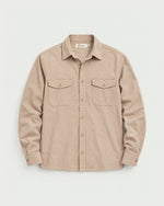 Romimi Brushed Overshirt in Khaki, front view