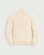 Romimi Cable Knit Quarter-Zip in Ecru, back view