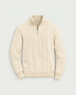 Romimi Cable Knit Quarter-Zip in Ecru, front view
