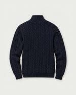 Romimi Cable Knit Quarter-Zip in Navy, back view