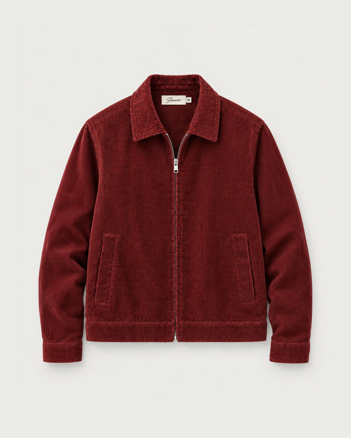 Romimi Corduroy Harrington in Burgundy, front view