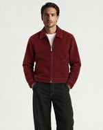 Romimi Corduroy Harrington in Burgundy, worn