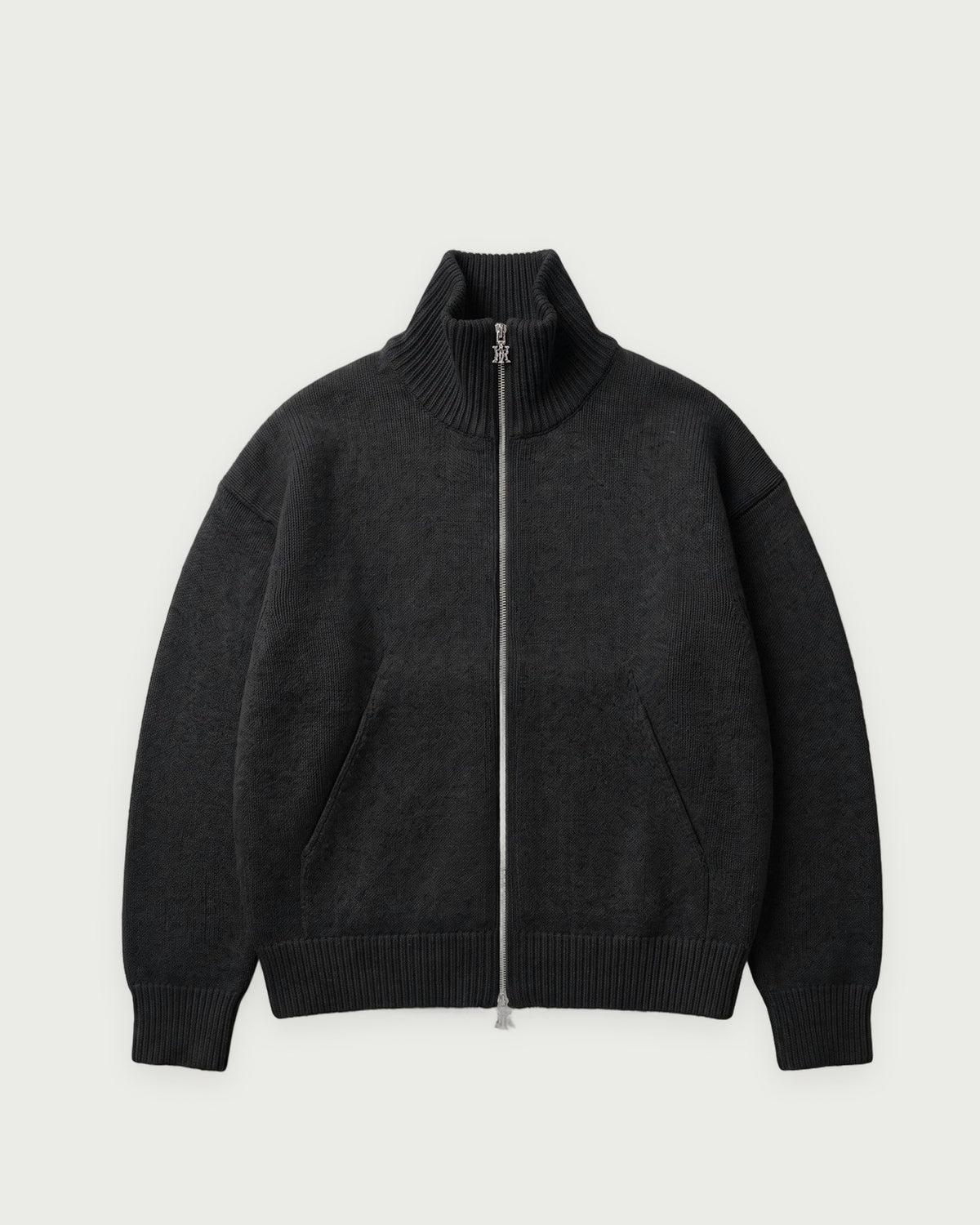 Romimi Core Zip Sweater in Black, adult product shot, front view