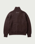Romimi Core Zip Sweater in Chocolat, adult product shot, back view