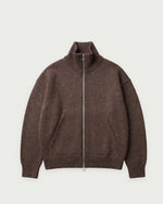 Romimi Core Zip Sweater in Chocolat, adult product shot, front view