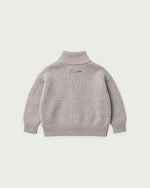 Romimi Core Zip Sweater in Grey Melange, kids product shot, back view