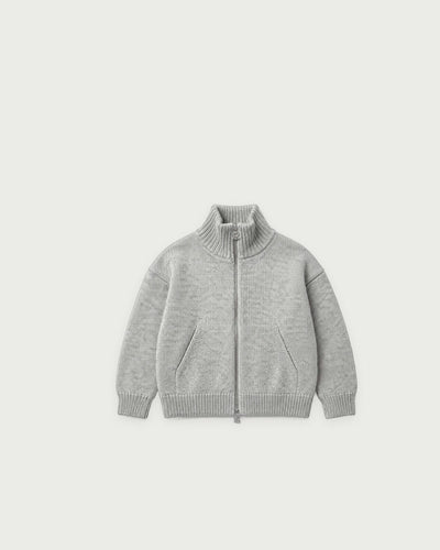 Core Zip Sweater - Grey Melange - Boy