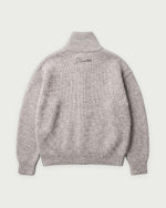 Romimi Core Zip Sweater in Grey Melange, adult product shot, back view