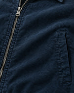 Romimi Cotton Twill Harrington in Navy, fabric close-up