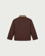 Romimi Crop Overshirt in Chocolat, kids product shot, back view
