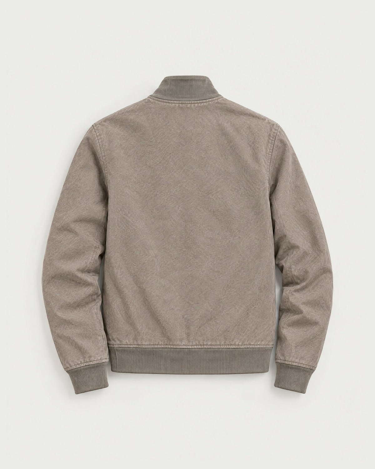 Romimi Faux Suede Bomber in Grey, back view