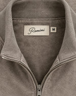 Romimi Faux Suede Bomber in Grey, label close-up