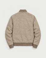 Romimi Faux Suede Bomber in Taupe, back view