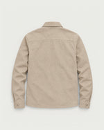 Romimi Faux Suede Overshirt in Beige, back view