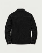 Romimi Faux Suede Overshirt in Black, back view