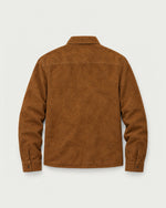 Romimi Faux Suede Overshirt in Cognac, back view