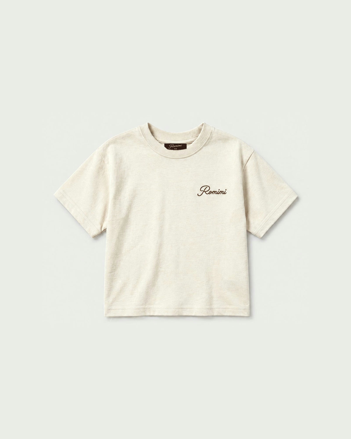 Romimi Graphic Tee - Beige for kids, front view