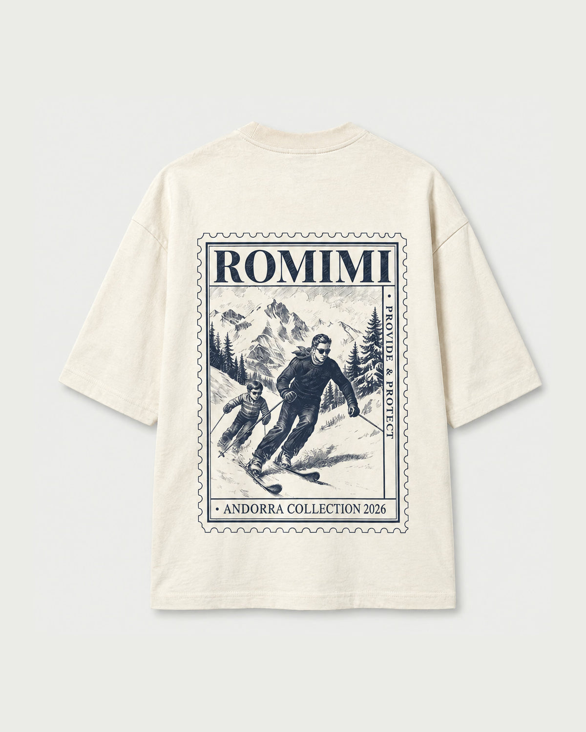 Romimi Graphic Tee - Beige, back view