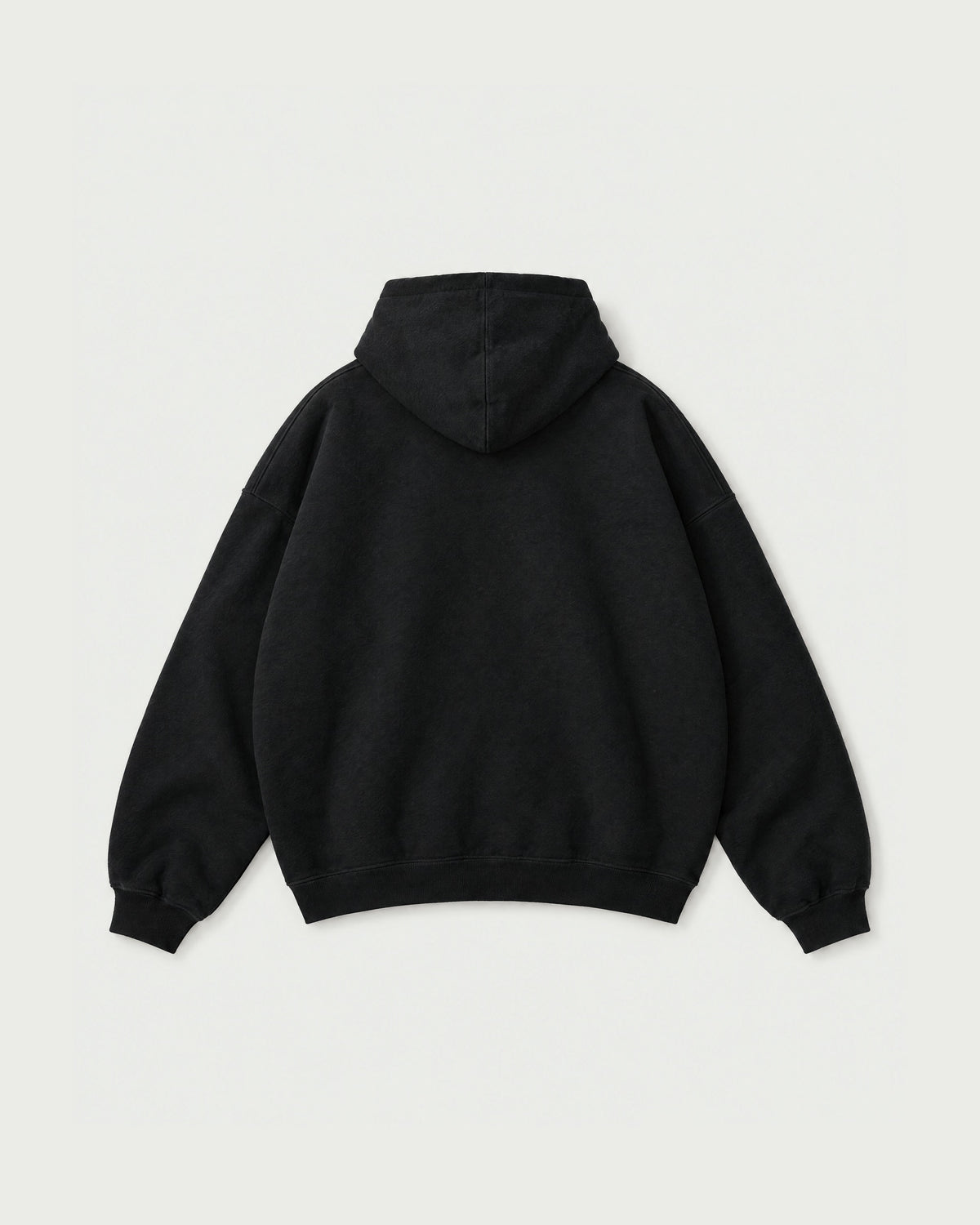 Romimi Heavyweight Hoodie in Black, back view