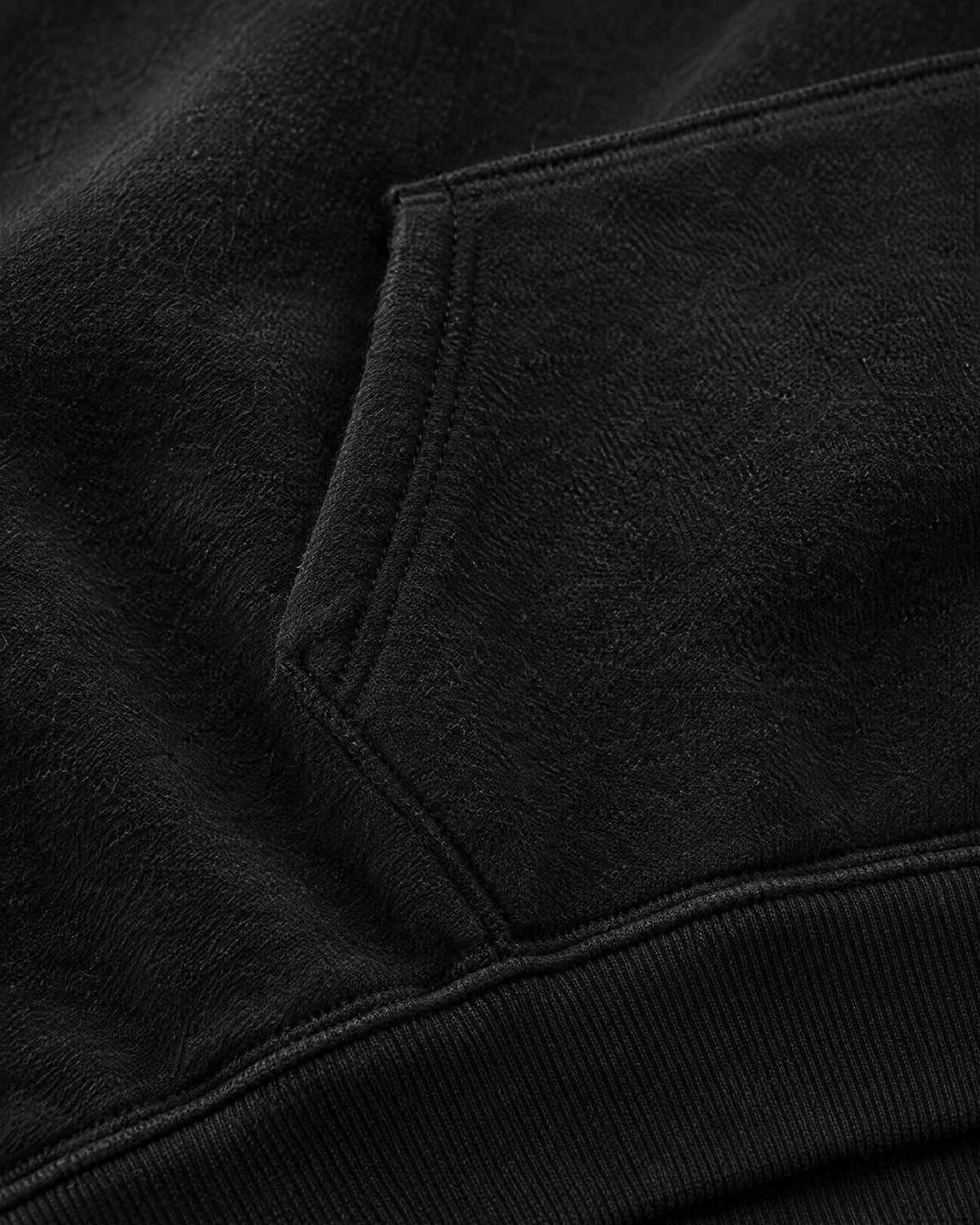 Romimi Heavyweight Hoodie in Black, fabric close-up