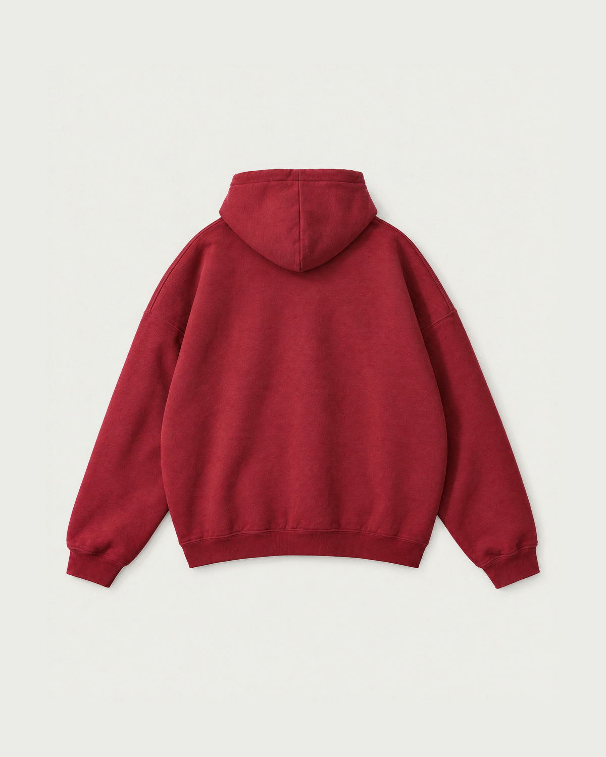 Romimi Heavyweight Hoodie in Burgundy, back view
